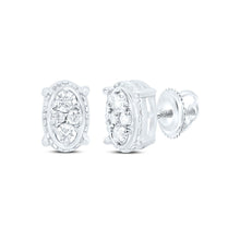 Load image into Gallery viewer, 10K White Gold Luxury Diamond Stud Earrings with Elegant Styling - Splendid Jewellery