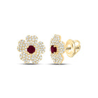 Ruby Earrings in 14K Yellow Gold with Elegant Styling - Splendid Jewellery