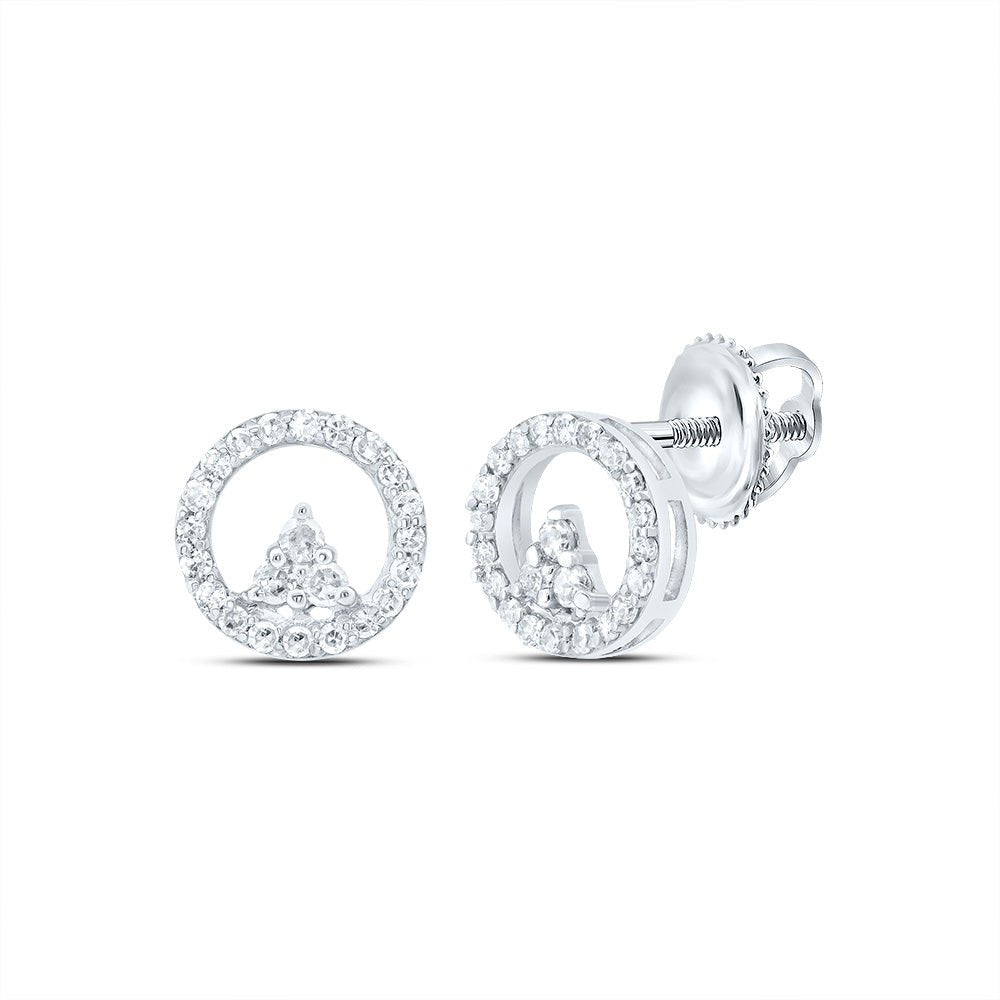 10K White Gold Modern Diamond Earrings for Everyday Wear - Splendid Jewellery