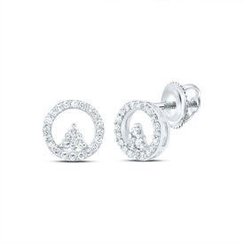 10K White Gold Modern Diamond Earrings for Everyday Wear - Splendid Jewellery
