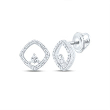 Load image into Gallery viewer, 10K White Gold Modern Diamond Earrings for Everyday Wear - Splendid Jewellery