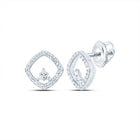 10K White Gold Modern Diamond Earrings for Everyday Wear - Splendid Jewellery