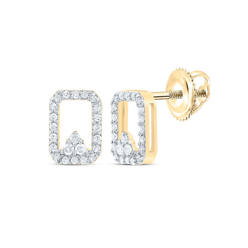 10K Yellow Gold Luxury Emerald Stud Earrings - Splendid Jewellery