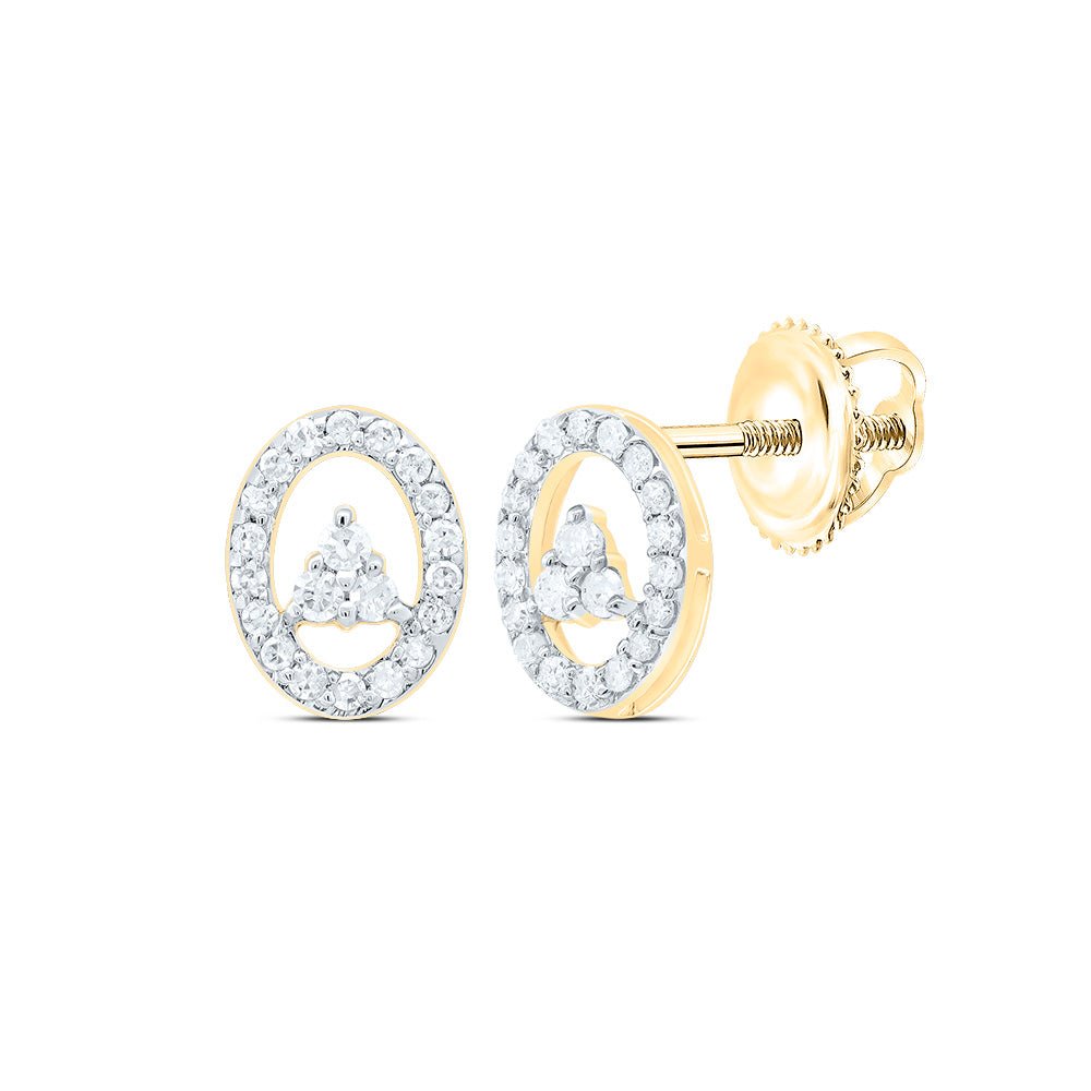 Oval Diamond Earrings in 10K Yellow Gold Gift Edition - Splendid Jewellery