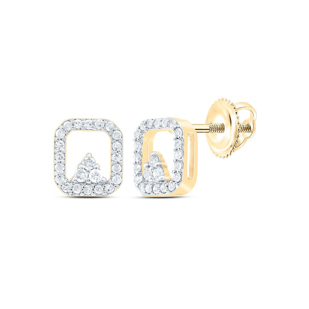 10K Yellow Gold Gift - Ready Diamond Earrings with Natural Sparkle - Splendid Jewellery