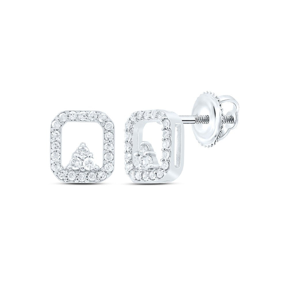 10K White Gold Diamond Earrings for Everyday Wear Gift Edition - Splendid Jewellery