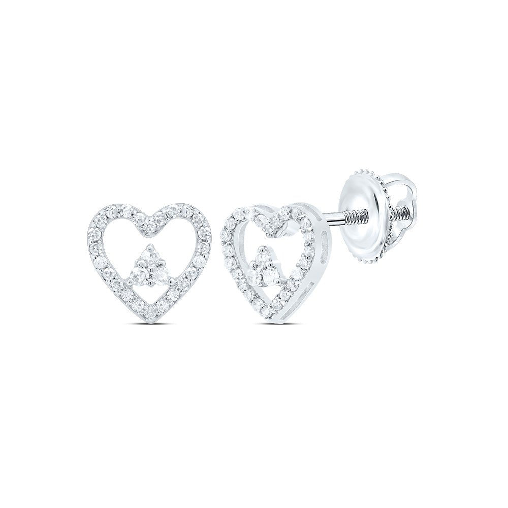 10K White Gold Modern Diamond Earrings for Everyday Wear - Splendid Jewellery