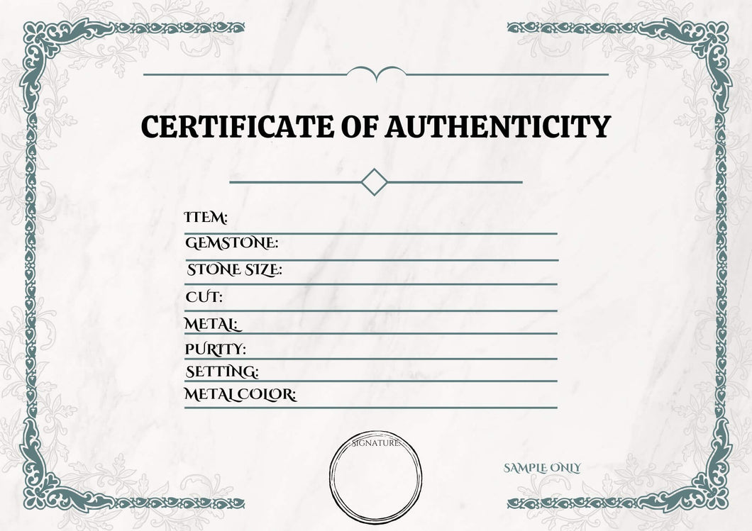 Exquisite Assurance: Free Jewellery Certificate of Authenticity