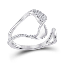 Load image into Gallery viewer, Abstract Brilliance: 14kt White Gold Women&#39;s Round Diamond Fashion Ring - Top View