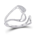 Abstract Brilliance: 14kt White Gold Women's Round Diamond Fashion Ring - Top View