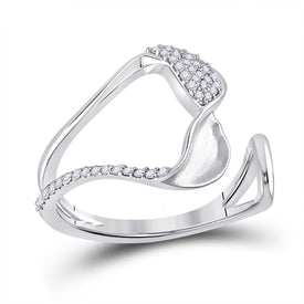 Abstract Brilliance: 14kt White Gold Women's Round Diamond Fashion Ring - Top View