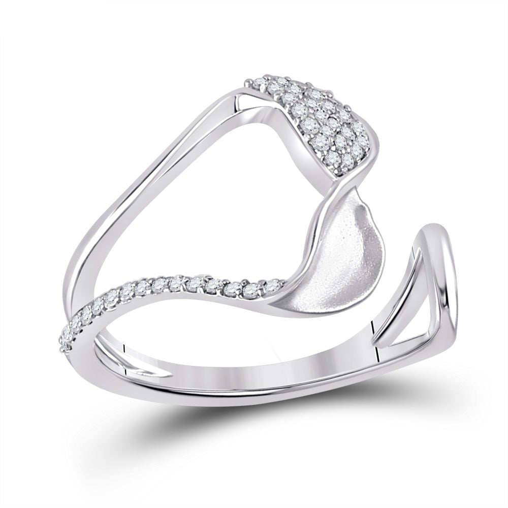 Abstract Brilliance: 14kt White Gold Women's Round Diamond Fashion Ring - Splendid Jewellery