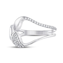 Load image into Gallery viewer, Abstract Brilliance: 14kt White Gold Women&#39;s Round Diamond Fashion Ring - Front View