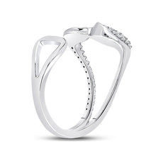 Load image into Gallery viewer, Abstract Brilliance: 14kt White Gold Women&#39;s Round Diamond Fashion Ring - Side View