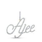 AJEE Diamond Initial & Letter Pendant | 10kt Yellow Gold Womens Round Diamond Name Pendant 5/8 Cttw | Splendid Jewellery - Splendid Jewellery