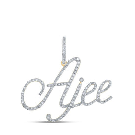 AJEE Diamond Initial & Letter Pendant | 10kt Yellow Gold Womens Round Diamond Name Pendant 5/8 Cttw | Splendid Jewellery - Splendid Jewellery