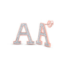 Aurora's Rose Gold Diamond Initial Earrings - Splendid Jewellery