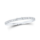 Baguette Brilliance | 10kt White Gold Womens Baguette Diamond Band Ring 1/6 Cttw - Splendid Jewellery