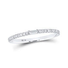 Load image into Gallery viewer, Baguette Brilliance | 10kt White Gold Womens Baguette Diamond Band Ring 1/6 Cttw - Splendid Jewellery