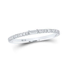 Baguette Brilliance | 10kt White Gold Womens Baguette Diamond Band Ring 1/6 Cttw - Splendid Jewellery