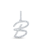 Bespoke Brilliance: 10kt White Gold Diamond B Initial Pendant - Splendid Jewellery