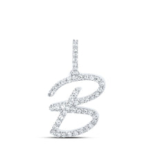 Load image into Gallery viewer, Bespoke Brilliance: 10kt White Gold Diamond B Initial Pendant - Splendid Jewellery
