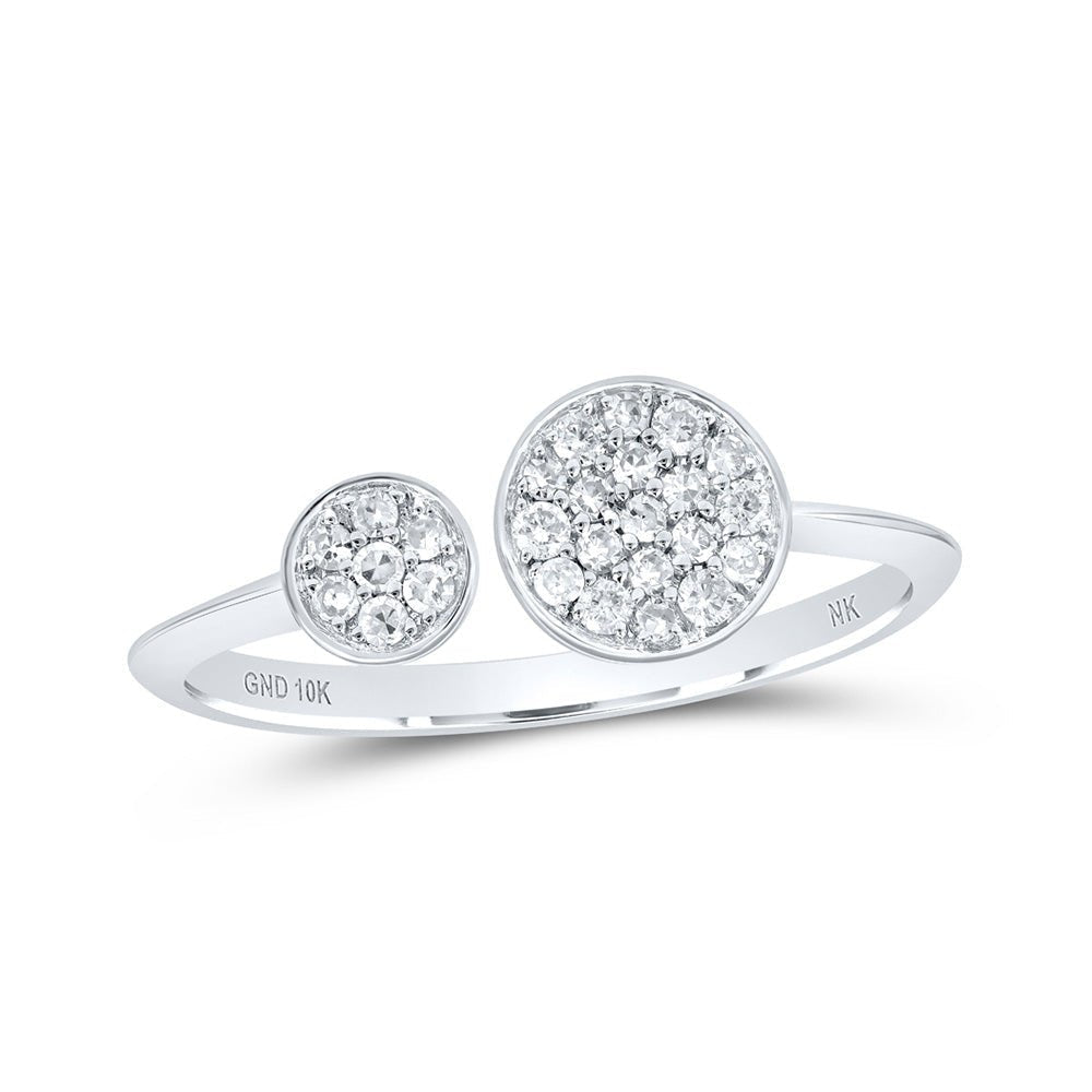 Bisect Brilliance | 10kt White Gold Womens Round Diamond Bisect Circle Band Ring 1/5 Cttw - Splendid Jewellery
