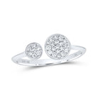 Bisect Brilliance | 10kt White Gold Womens Round Diamond Bisect Circle Band Ring 1/5 Cttw - Splendid Jewellery