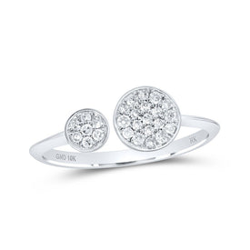 Bisect Brilliance | 10kt White Gold Womens Round Diamond Bisect Circle Band Ring 1/5 Cttw - Splendid Jewellery