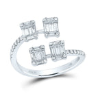 Bisected Brilliance Diamond Fashion Ring - Top View