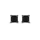 Black Diamond Square Men's Earrings in 10kt White Gold - Striking Style with Enhanced Color  Top View from Splendid Jewellery
