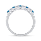 Blue Diamond Elegance | 10kt White Gold Womens Round Blue Color Enhanced Diamond Band Ring 1/2 Cttw | Splendid Jewellery Side View 2 from Splendid Jewellery