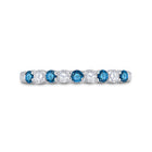 Blue Diamond Elegance | 10kt White Gold Womens Round Blue Color Enhanced Diamond Band Ring 1/2 Cttw | Splendid Jewellery Front View from Splendid Jewellery