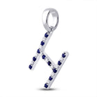 Blue Sapphire Initial H Letter Pendant: A Personalized Masterpiece in White Gold - Splendid Jewellery