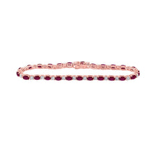 Load image into Gallery viewer, 10kt Rose Gold Oval Ruby Diamond Fashion Bracelet - 9 Cttw: A Dazzling Statement of Elegance - Alternate view 1 from Splendid Jewellery