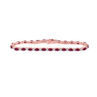 10kt Rose Gold Oval Ruby Diamond Fashion Bracelet - 9 Cttw: A Dazzling Statement of Elegance - Alternate view 1 from Splendid Jewellery