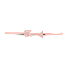Load image into Gallery viewer, 10kt Rose Gold Diamond Arrow Bangle Bracelet - Dazzling Elegance - Alternate view 2 from Splendid Jewellery
