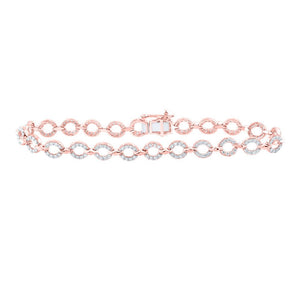 Bracelets | 10kt Rose Gold Womens Round Diamond Fashion Bracelet 1-3/8 Cttw | Splendid Jewellery GND