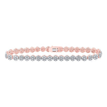 Load image into Gallery viewer, 10kt Rose Gold Diamond Flower Cluster Fashion Bracelet - Dazzling 4-3/8 Carat Total Weight - Alternate view 1 from Splendid Jewellery