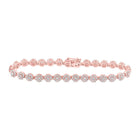 10kt Rose Gold Dazzling Diamond Flower Cluster Link Bracelet - 3-7/8 Cttw - Alternate view 1 from Splendid Jewellery
