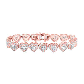 Radiant Rose Gold Heart Diamond Bracelet - 3-7/8 Cttw - Alternate view 1 from Splendid Jewellery