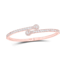Load image into Gallery viewer, 10kt Rose Gold Diamond Pear Cuff Bangle Bracelet - Exquisite Brilliance - Alternate view 1 from Splendid Jewellery
