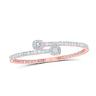 Splendid Jewellery 10kt Rose Gold Diamond Square Cuff Bangle Bracelet - 3 Cttw - Alternate view 1 from Splendid Jewellery