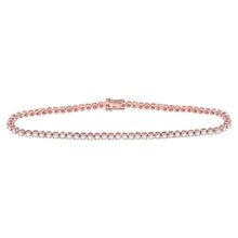 Load image into Gallery viewer, Radiant Rose Gold Diamond Tennis Bracelet - 1.2 Carat Total Weight - Alternate view 1 from Splendid Jewellery