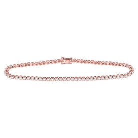 Radiant Rose Gold Diamond Tennis Bracelet - 1.2 Carat Total Weight - Alternate view 1 from Splendid Jewellery