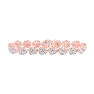 Bracelets | 10kt Rose Gold Womens Round Diamond Teardrop Bracelet 2-1/5 Cttw | Splendid Jewellery GND