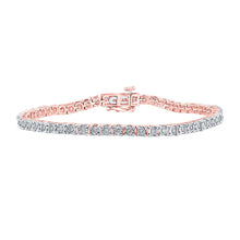 Load image into Gallery viewer, Radiant Rose Gold Diamond Tennis Bracelet - 1 Carat Total Weight - Alternate view 1 from Splendid Jewellery