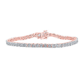 Radiant Rose Gold Diamond Tennis Bracelet - 1 Carat Total Weight - Alternate view 1 from Splendid Jewellery