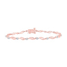 Bracelets | 10kt Rose Gold Womens Round Diamond Twist Link Bracelet 1/4 Cttw | Splendid Jewellery - Splendid Jewellery