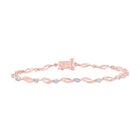 Bracelets | 10kt Rose Gold Womens Round Diamond Twist Link Bracelet 1/4 Cttw | Splendid Jewellery - Splendid Jewellery